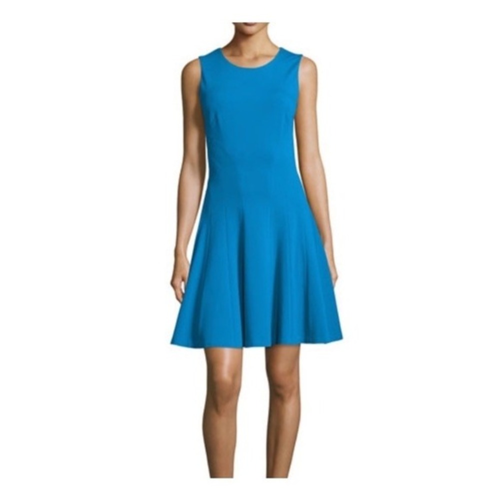 Diane von Furstenberg Citra Dress Sz 14 Blue Sleeveless Fit Flare NWT $398